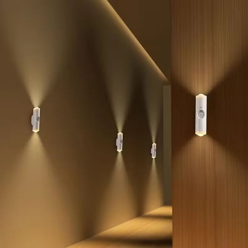 Wall-Mounted Smart LED light bar with Motion Sensor, Dimmable USB- Lighting Suitable forle for Stairs, Hallway, Bedroom
