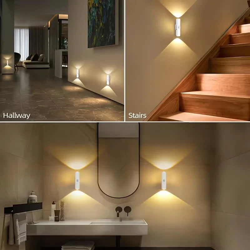 Wall-Mounted Smart LED light bar with Motion Sensor, Dimmable USB- Lighting Suitable forle for Stairs, Hallway, Bedroom