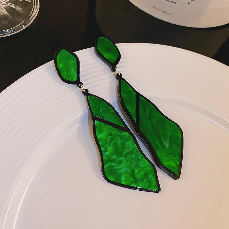 Geometric Irregular Acrylic Drop Earrings For Women Vintage Hyperbole Large Earrings Ms Travel Jewelry Accessories