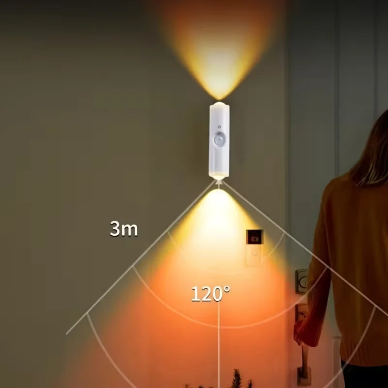 Wall-Mounted Smart LED light bar with Motion Sensor, Dimmable USB- Lighting Suitable forle for Stairs, Hallway, Bedroom
