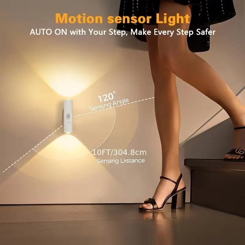 Wall-Mounted Smart LED light bar with Motion Sensor, Dimmable USB- Lighting Suitable forle for Stairs, Hallway, Bedroom