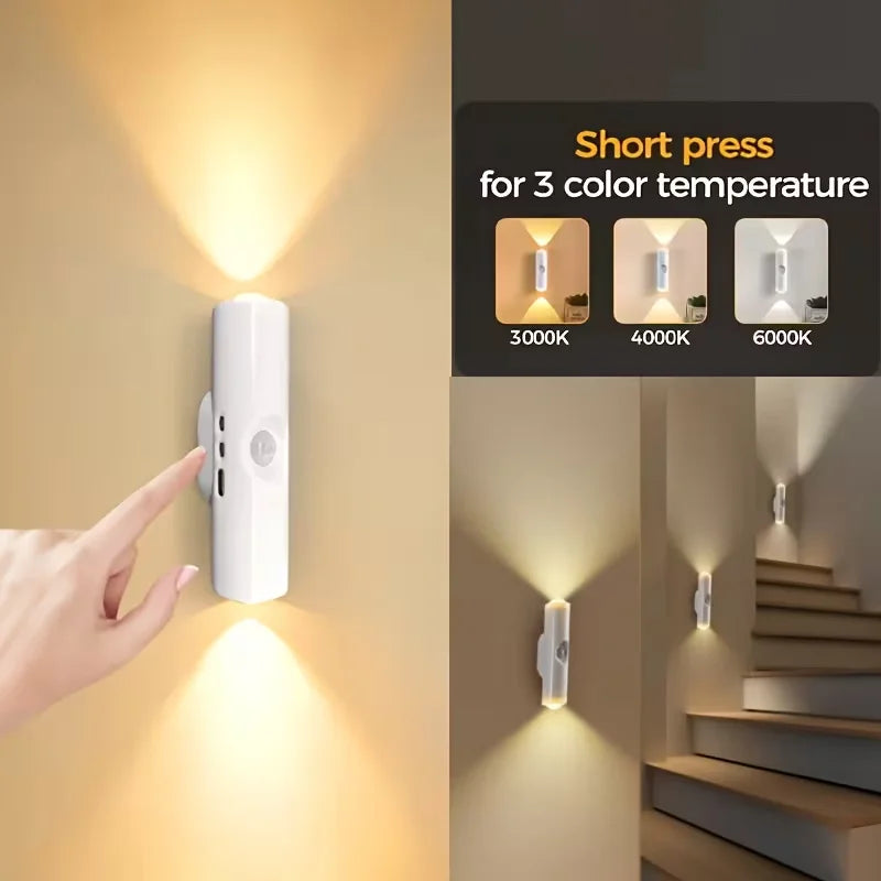 Wall-Mounted Smart LED light bar with Motion Sensor, Dimmable USB- Lighting Suitable forle for Stairs, Hallway, Bedroom