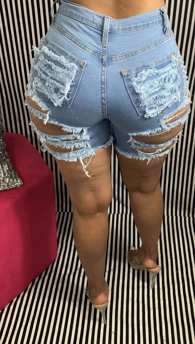 Summer woman trendy Ripped denim shorts fashion sexy high waist jeans shorts street hipster shorts clothes S-2XL 2020 new