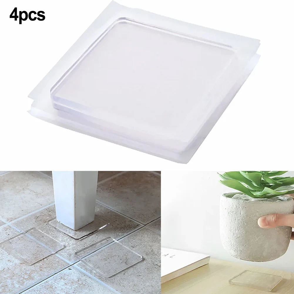 4pcs/Set Transparent Anti Vibration Shock Absorbing Pad Mat Washing Machine Self Adhesive Mute Anti-Shock Protection Porte Pad